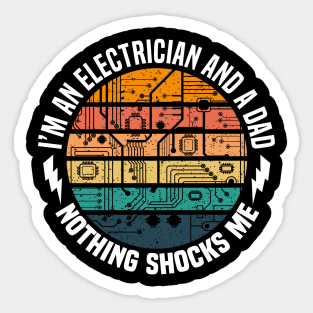 Funny Electrician Dad For Men Cool Daddy Electrical Engineer Sticker